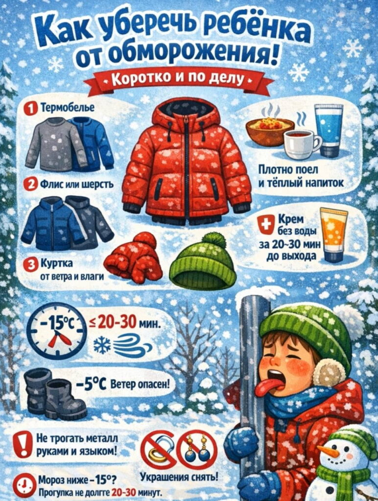 уберечь ребенка от обморожения